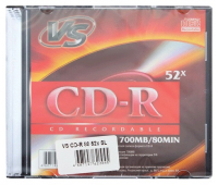 Диск  CD-R VS 700 Мб, 52x, slim,  166387