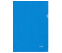 Папка-уголок СТАММ А4, 180мкм, пластик, прозрачная, синяя 356788