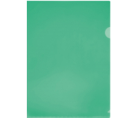 Папка-уголок СТАММ А4, 150мкм, пластик, прозрачная, зеленая, ММ-32260, 343197