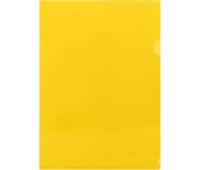 Папка-уголок СТАММ А4, 150мкм, пластик, прозрачная, желтая, ММ-30745, 355685