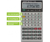 Калькулятор инженерный двухстрочный STAFF STF-169 (143х78 мм), 242 функции, 10+2 разрядов, разрешен для ЕГЭ, 250138
