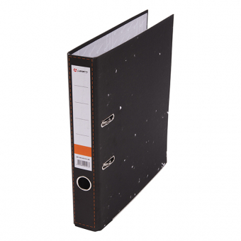 Папка-регистратор 50 мм с арочным механизмом, обложка "мрамор", черный корешок Lamark AF0701-BK