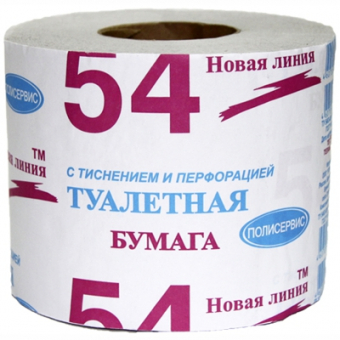Бумага туалетная "54" м, втулка "Новая линия"