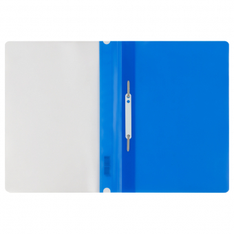Папка-скоросшиватель пластик. СТАММ А4, 120мкм, синяя с прозр. верхом, ММ-30711, 355668