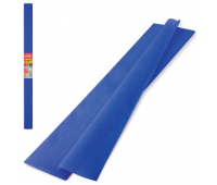 Цветная бумага КРЕПИРОВАННАЯ BRAUBERG, ПЛОТНАЯ, растяжение до 45%, 32г/м,рулон, синяя, 50*250см, 126535