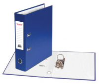 Папка-регистратор STAFF ЭКОНОМ, с покрытием из ПВХ, 70 мм, без уголка, синяя, 225207