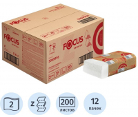Полотенца бумажные листовые Focus Premium Z-сложения 2-слойные  24*20см 5069956