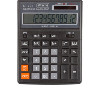 Калькулятор настольный ПОЛН/Р Attache AF-222, 12раз, дв.пит,203x158мм, черн 1550713