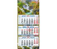 Календарь настен 3-х бл,2025,Водопад на реке,офс,310х680,КБ03-25 2064698
