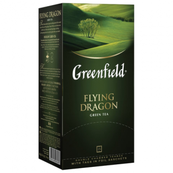 Чай GREENFIELD "Flying Dragon", зеленый, 25 пакетиков в конвертах по 2 г (620010)/62623/159080