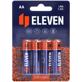 Батарейки Eleven AA (LR6) алкалиновая, BC4 4 шт/уп