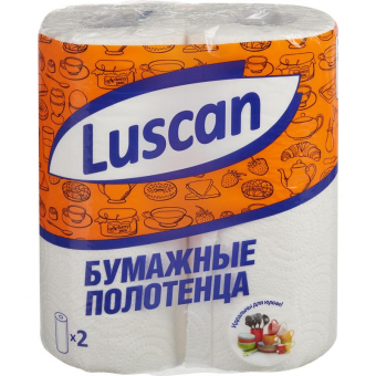 Полотенца бумажные LUSCAN 2-сл.,с тиснением, 12,5 м, 2рул./уп. 317393